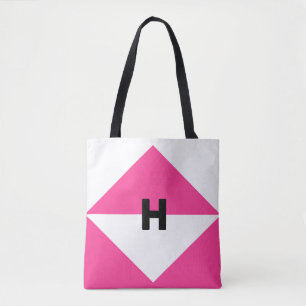 Modern Magenta and White Tote Bag