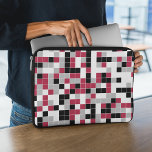 Modern Magenta Black Gray Geometric Laptop Sleeve<br><div class="desc">This colorful laptop sleeve features a multicolored geometric pattern in Viva Magenta,  black,  gray and white. The squares are colored in random order and you can edit the colors in the Design tool.</div>