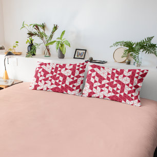 Modern Magenta Geometric Pattern Pillowcase