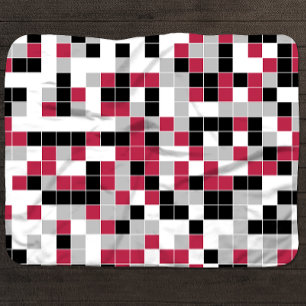 Modern Magenta Geometric Pattern Sherpa Blanket