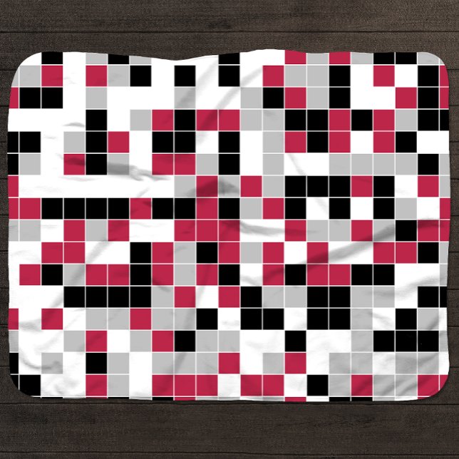 Modern Magenta Geometric Pattern Sherpa Blanket (Creator Uploaded)