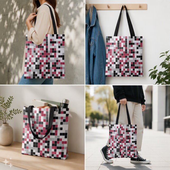 Modern Magenta Geometric Tote Bag (Creator Uploaded)