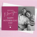 Modern Magenta Photo Mothers Day Holiday Card<br><div class="desc">Make this Mother's Day extra special with our magenta photo mothers day card! This beautiful card will be the perfect way to show just how much you care about your mum. With its impressive magenta hue, this card is sure to stand out and draw attention. Using a photo of your...</div>