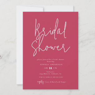 Modern Magenta Pink Bridal Shower  Invitation