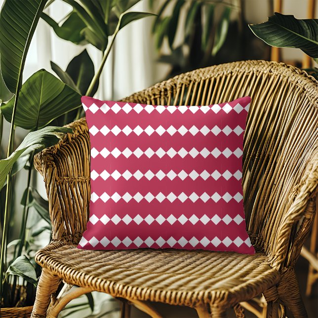 Modern Magenta Red Geometric Pattern Cushion (Creator Uploaded)
