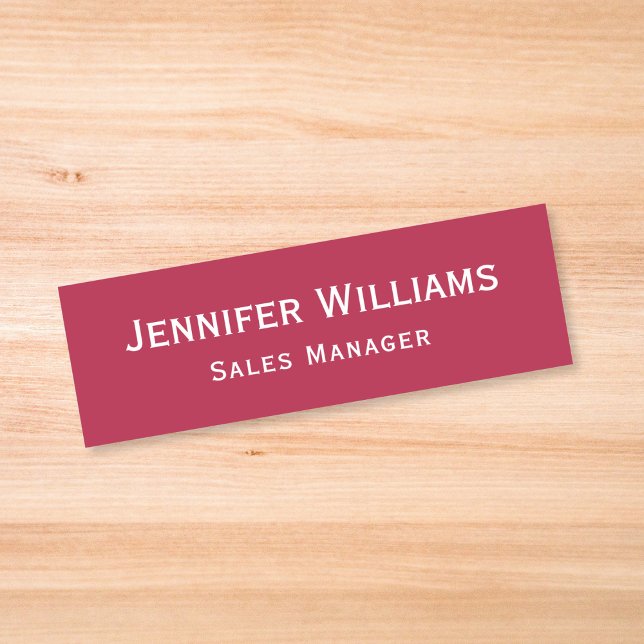Modern Magenta Red Professional Business Executive Name Tag (Modern Magenta Red Professional Business Executive Name Tag)