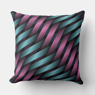 Modern Magenta Teal Geometric Throw Pillow