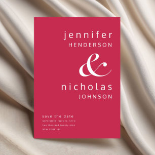 Modern Magenta Typography Save The Date