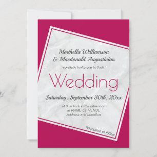 Modern Magenta Wedding Invitation