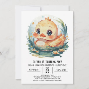 Modern Magical Duck Birthday Invitation