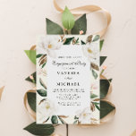 modern magnolia engagement party invitation<br><div class="desc">Floral design with custom text</div>