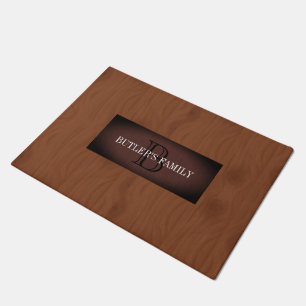 Modern Mahogany Red Wood Doormat