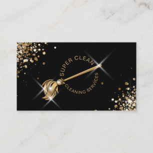 Modern Maid Cleaning Housekeeping Services Sparkle Business Card