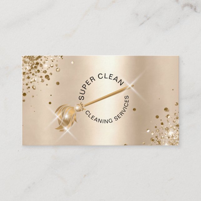 Modern Maid Cleaning Housekeeping Services Sparkle Business Card (Front)