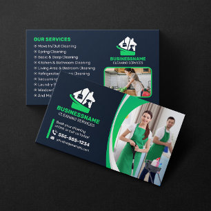 Modern Maid House Cleaning housekeeping Janitorial Business Card