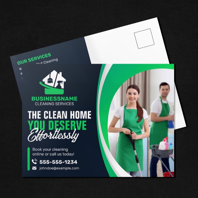 Modern Maid House Cleaning housekeeping Janitorial Postcard (Creator Uploaded)