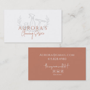 Modern Maid & House Cleaning Service Business Card
