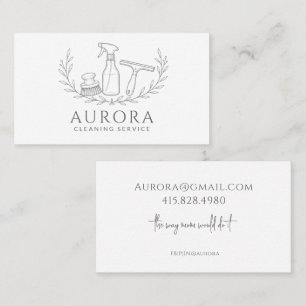 Modern Maid & House Cleaning Service Business Card