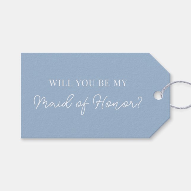 Modern Maid of Honour Proposal Tag (Front (Horizontal))