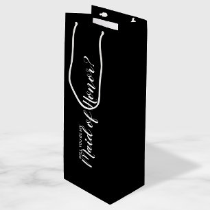 Modern Maid of Honour Proposal Wine Gift Bag