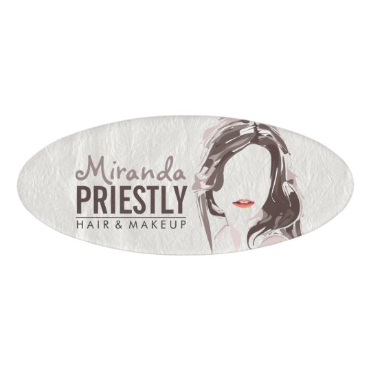 Modern Makeup Artist And Hair Stylist Beauty Salon Name Tag