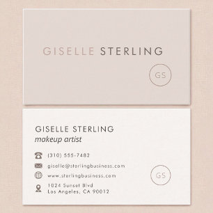 Modern Makeup Artist Blush Pink Minimalist Luxury Business Card
