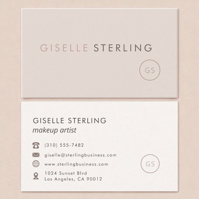 Modern Makeup Artist Blush Pink Minimalist Luxury  Business Card (Creator Uploaded)