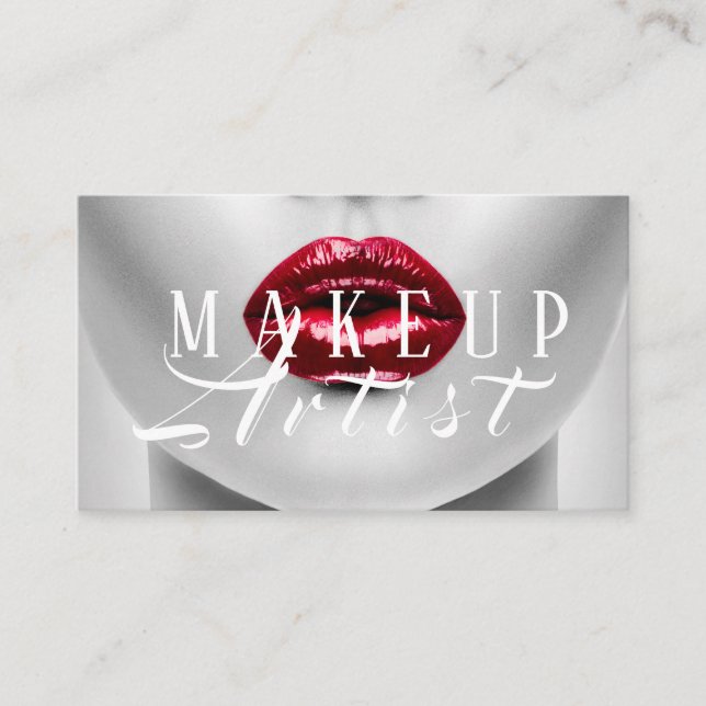 Modern MakeUp Artist Business Card (Front)