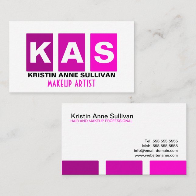 Modern Makeup Artist Business Card (Front/Back)