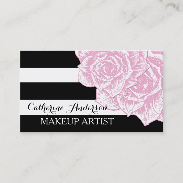 Modern Makeup Artist Business Card Template (Front)