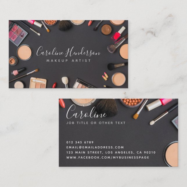 Modern Makeup Artist / Cosmetics Business Card (Front/Back)