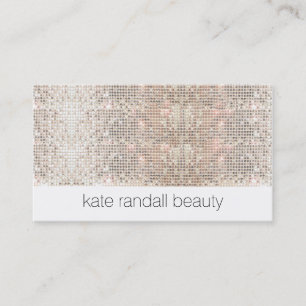 Modern Makeup Artist FAUX Sparkly Sequins Business Card