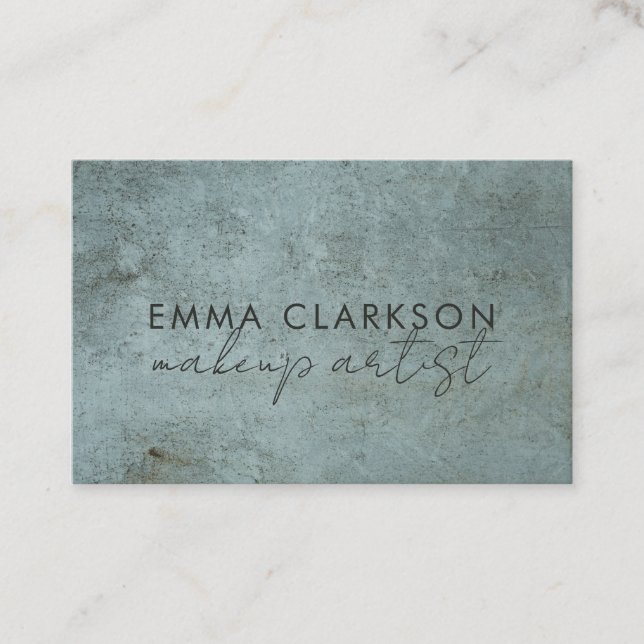Modern Makeup Artist Grunge Blue Grey  Business Card (Front)