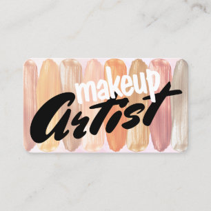Modern Makeup Artist Holographic Playful Business Card