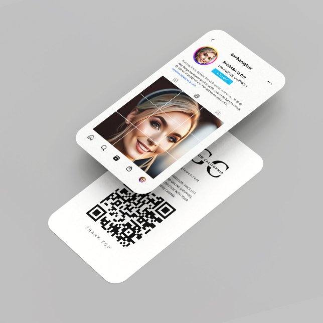 Modern Makeup Artist Instagram Monogram Business Card (Modern Makeup Artist Instagram Monogram Business Card
)