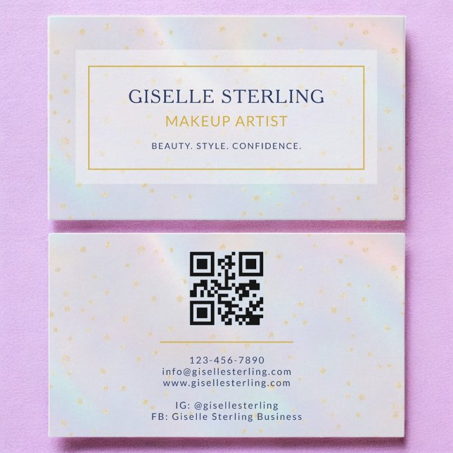 Modern Makeup Artist Luxury Holographic Business Card (Creator Uploaded)