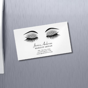 Modern Makeup Artist Magnetic Business Card