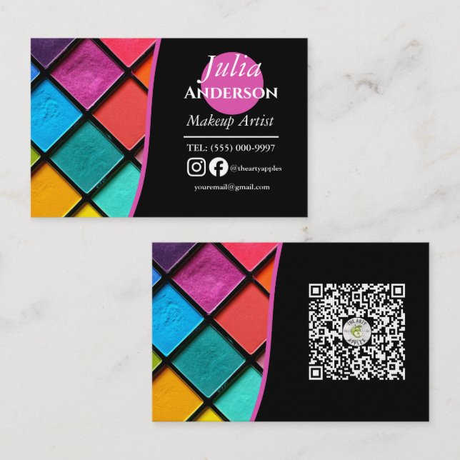 modern Makeup Artist MUA photo small business Card (Front/Back)