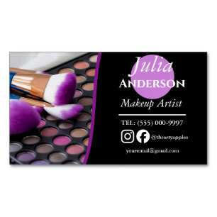 modern Makeup Artist MUA photo small business Magnetic Business Card