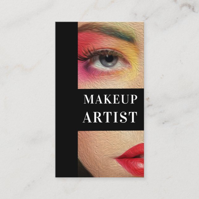 Modern Makeup Artist  Professional Stylist  Business Card (Front)
