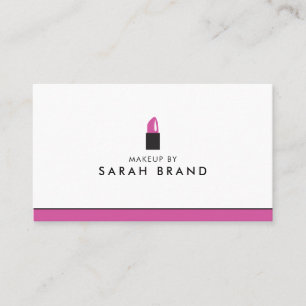 Modern Makeup Artist with Lipstick Logo Business Card