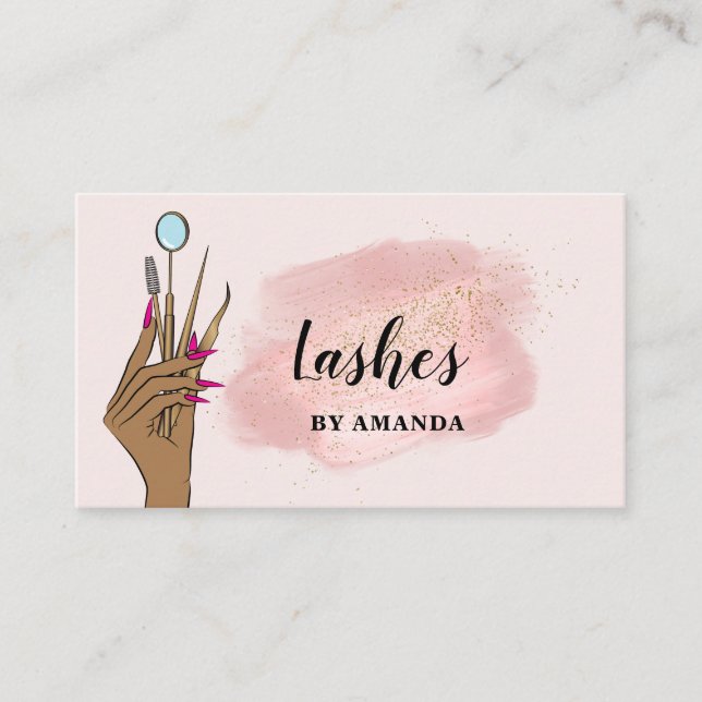 Modern Makeup Eyebrow Eyes Lashes Girly Business C Business Card (Front)