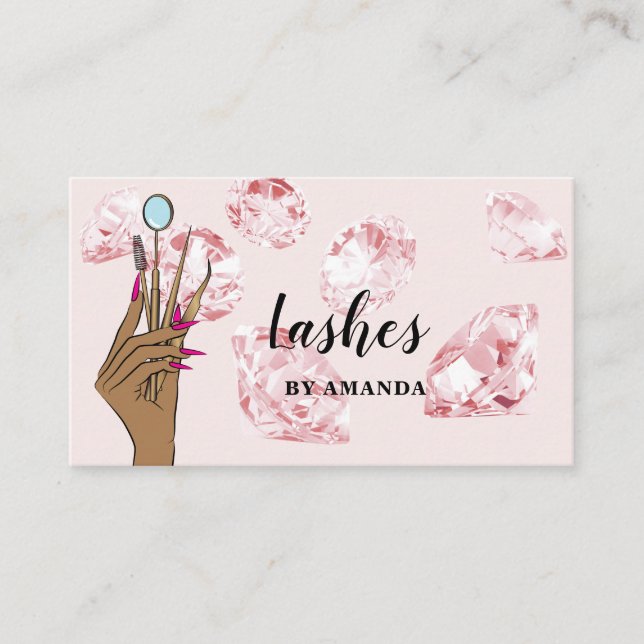 Modern Makeup Eyebrow Eyes Lashes Girly Business C Business Card (Front)