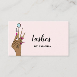 Modern Makeup Eyebrow Eyes Lashes Girly Business Card