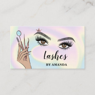 Modern Makeup Eyebrow Eyes Lashes Girly Business Card