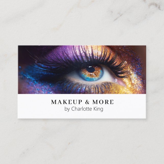 Modern, Makeup Photo Business Card (Front)