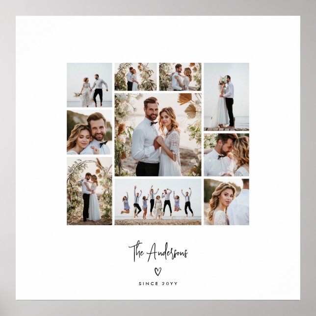 Modern making memories photo collage gift poster (Front)