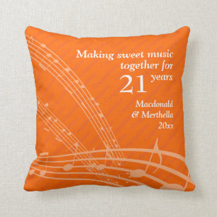 Modern   MAKING SWEET MUSIC   21st BRASS Wedding Cushion