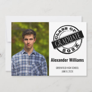 Modern Male Photo Grad Graduation Party  Invitation