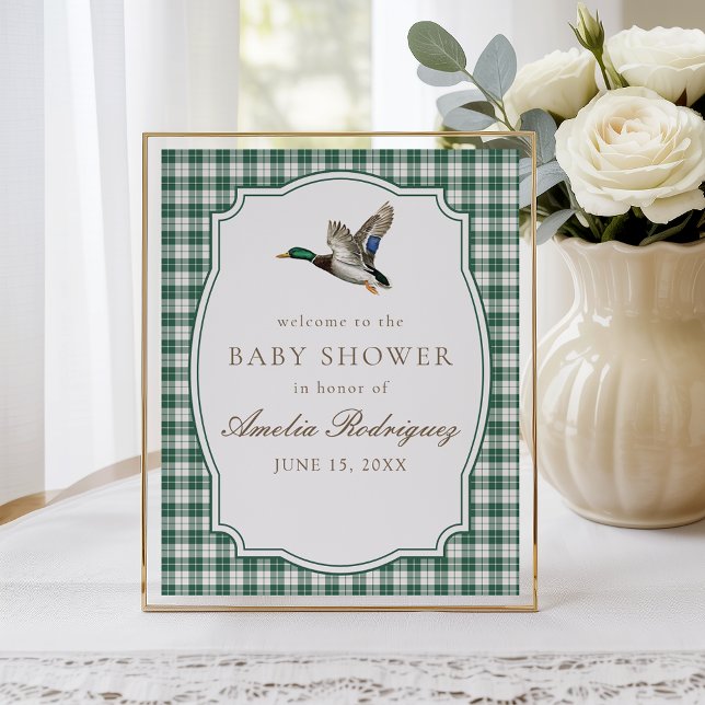 Modern Mallard Duck Gender Neutral Baby Shower Poster (Creator Uploaded)